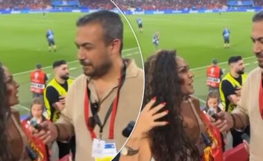 Xhuli Nura jep intervista për mediat gjermane nga stadiumi: Krenare që jam shqiptare