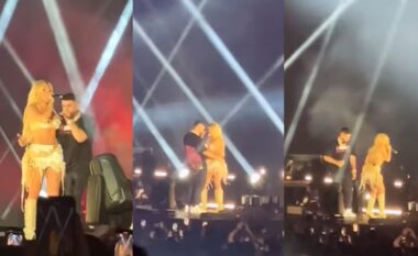 Momente gati intime mes Erës dhe Noizyt në koncertin Alpha Show - reperi i vendosi dorën në bel dhe në ijë