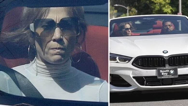 Jennifer Lopez fotografohet e stresuar dhe e mërzitur në veturë, mes problemeve martesore dhe anulimit të turneut