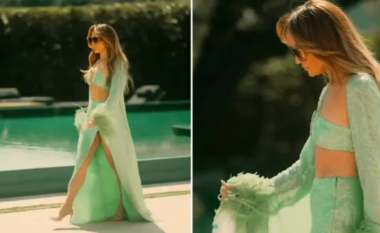 Jennifer Lopez duket senzacionale në të gjelbër, ndërsa vë në pah linjat e tonifikuara të trupit