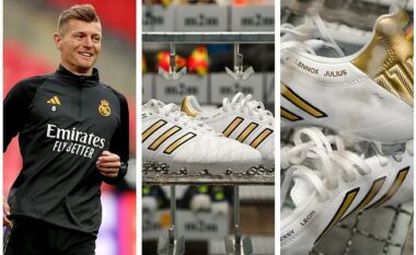 Këpucët e fundit të Toni Kroos me Real Madridin: Ngjyrë ‘ari’, gruaja dhe fëmijët e tij… madje edhe emrat e qenve