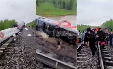 Treni doli nga shinat në Rusi, dhjetëra të lënduar – pamje nga vendi i ngjarjes