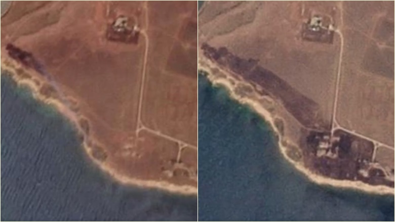Imazhet satelitore thuhet se tregojnë përhapjen e zjarrit në “një terren ushtarak” të Rusisë në Krime
