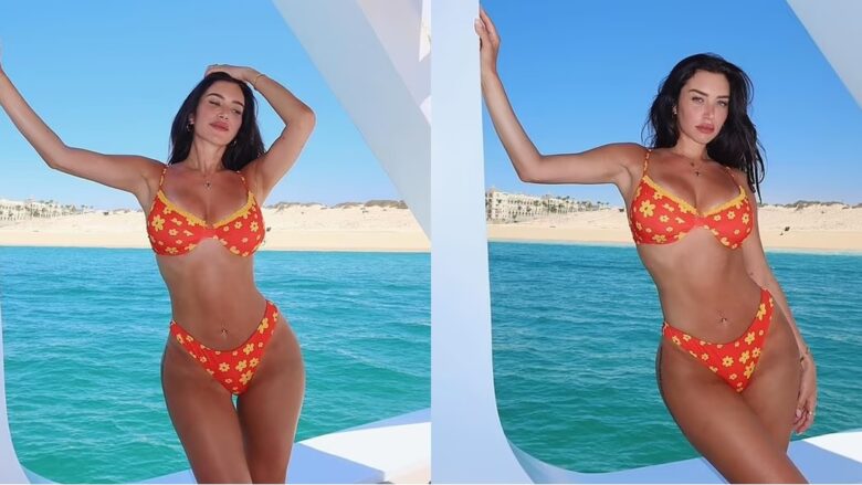 Shoqja e ngushtë e Kylie Jenner, Anastasia, shfaq linjat e saj të tonifikuara në bikini portokalli