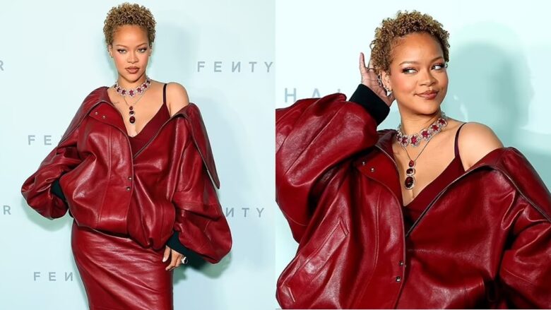 Rihanna tregon flokët e saj natyralë, teksa shfaq një pamje rrezatuese në prezantimin e linjës së saj të re “Fenty Hair”