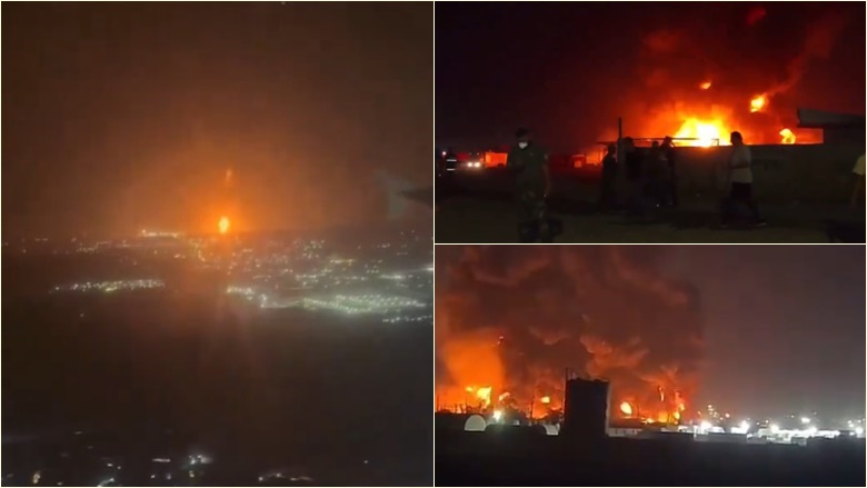 Një zjarr i madh ka shpërthyer në një rafineri nafte në Erbil të Irakut – raportohet për të lënduar