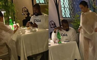 Gruaja e Kanye West, Bianca Censori shfaqet pa të brendshme në një fustan transparent gjatë një darke në Itali