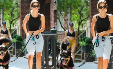 Emily Ratajkowski shfaqet me një dukje plot stil, gjatë shëtitjes me qenin e saj Colombo në New York