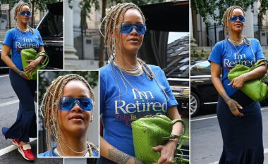 Gjersa prej vitesh fansat presin me padurim muzikë të re nga ajo, Rihanna ironizon e veshur me një bluzë ku shkruan “Jam në pension”