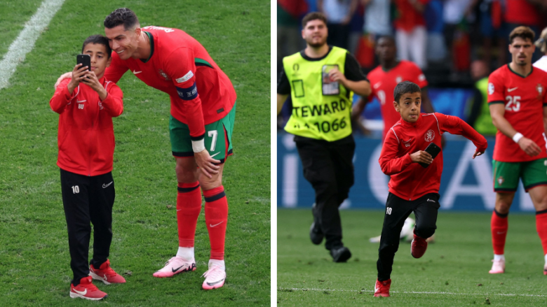 U dënua nga UEFA se u fut në fushë, tifozi i vogël reagon për selfien me Ronaldon