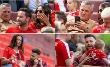 Lojtarët e Zvicrës festuan fitoren me familjarët e tyre - të afërmit e Granit Xhakës në tribuna, spikat gruaja shqiptare e Renato Steffen