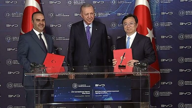 Në një kohë të “tensioneve tregtare të përshkallëzuara”, prodhuesi kinez i automjeteve do të ndërtojë një fabrikë makinash në Turqi