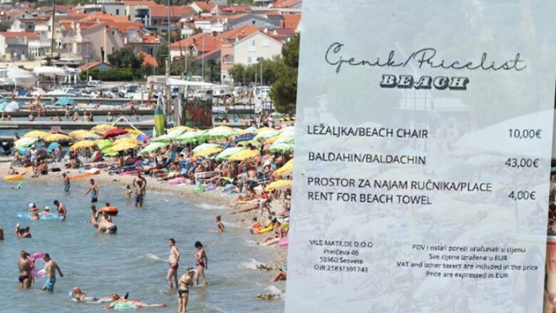Në një plazh kroat, turistët detyrohen të paguajnë taksë edhe për peshqirët  e tyre