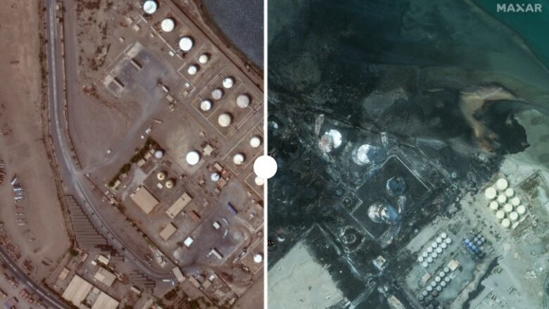 Imazhe satelitore që tregojnë dëmet e shkaktuara në “fushat e naftës” në Jemen – pas sulmeve ajrore izraelite