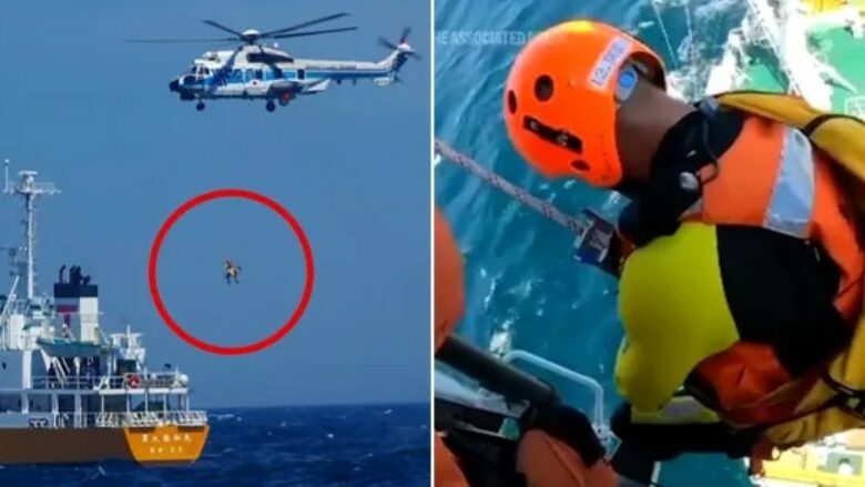 Një grua, shtetaze kineze, që u zhduk në det është gjetur e gjallë pas 36 orësh – publikohet momenti i shpëtimit