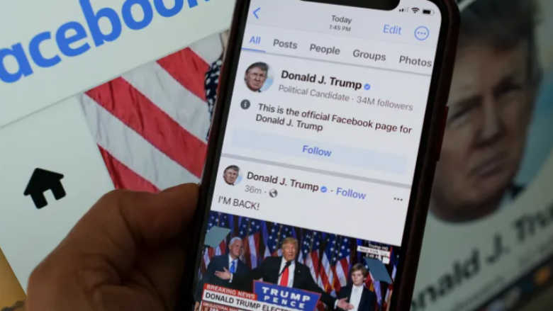 Meta heq kufizimet nga llogaritë e Trumpit në Facebook dhe Instagram