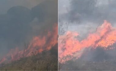 Zjarri masiv në Gjirokastër dyshohet se u bë qëllimshëm: Banorë dhe zjarrfikës në luftë me flakët