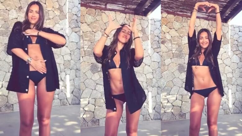 Jessica Alba publikon video duke kërcyer, “çmendi” të gjithë me linjat e bukura trupore e veshur në bikini të zeza