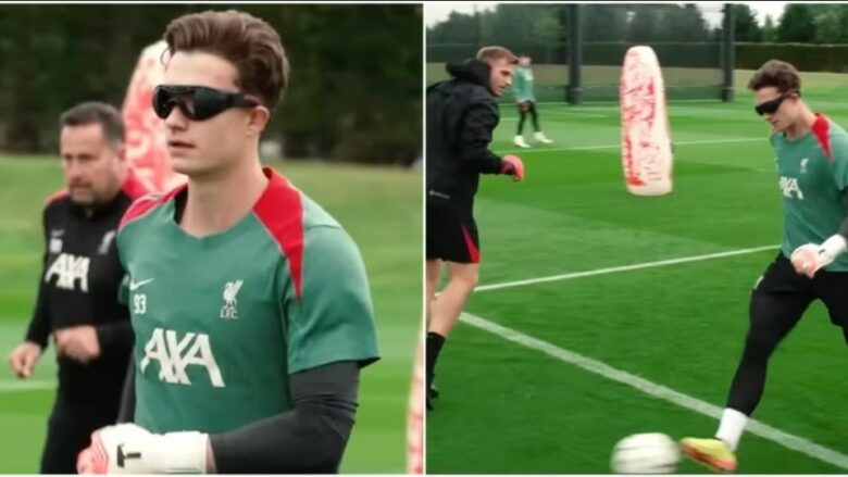 Trajneri i ri solli pajisje të çuditshme, portierët e Liverpoolit mbajnë syze speciale gjatë stërvitjes