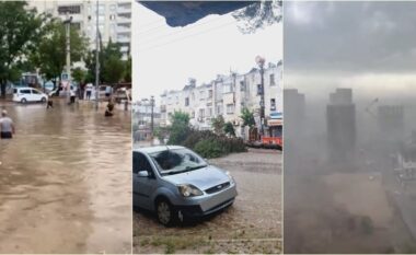 Qyteti turk i Adanas u godit nga një stuhi e fortë – rrëzohet një vinç ndërtimi, pemët bien mbi automjete të parkuara