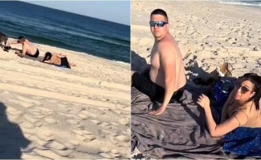Një grua shtatzënë “kapi” burrin me dashnoren e tij në plazh – befason reagimi i tyre