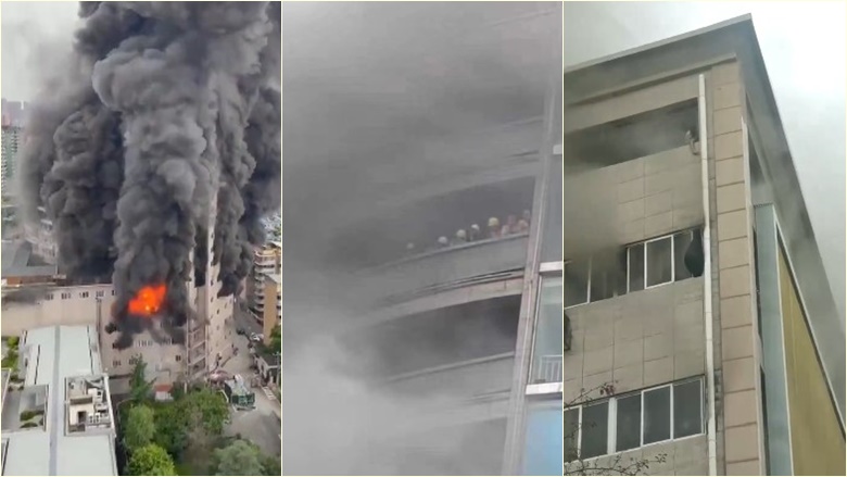 Gjashtë të vdekur, disa ende të bllokuar brenda – detaje dhe pamje nga një zjarr masiv në një qendër tregtare në Kinë
