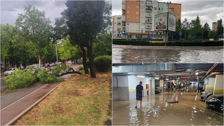 Përmbytje në rrugë, erëra të stuhishme, pemë të rrëzuara – detaje dhe pamje nga disa pjesë të Malit të Zi