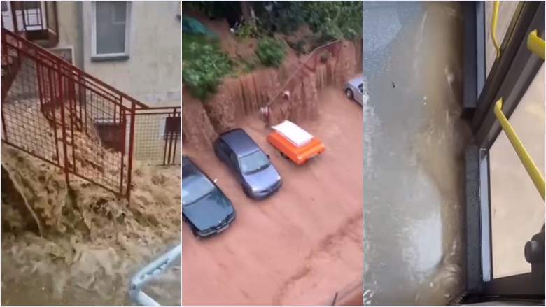 Sasi e madhe shiu në një kohë të shkurtër, Beogradi vërshohet sërish – pamje që tregojnë kaosin e krijuar
