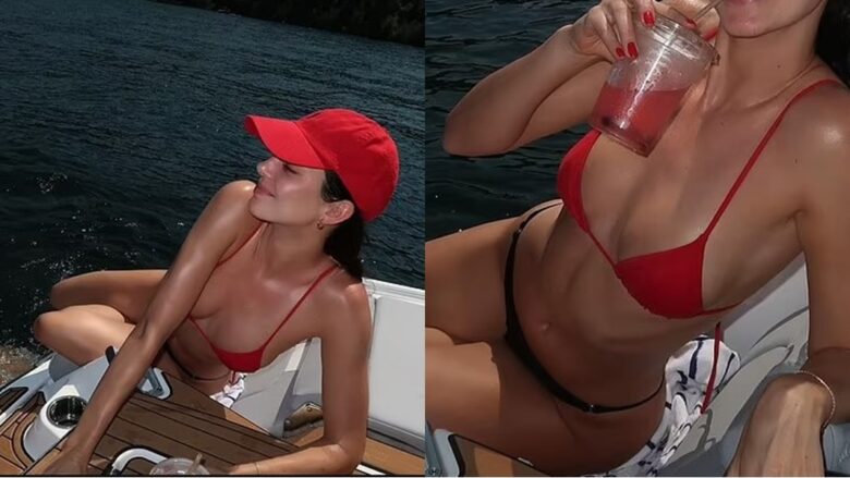 Kendall Jenner mahnit me paraqitjen në bikini të kuqe gjatë pushimeve