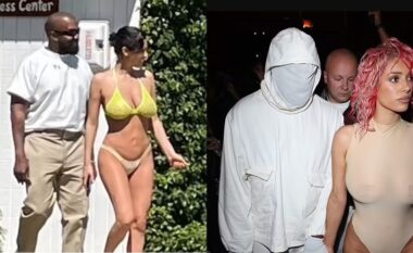 Bianca Censori vishet me bikini të verdha, ndërsa Kanye shkon plotësisht i veshur në pishinë në Santa Barbara