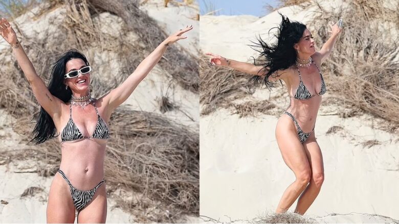 Katy Perry shfaqet në formë të mirë në bikini, ndërsa filmonte videoklipin e ri të në Ibiza