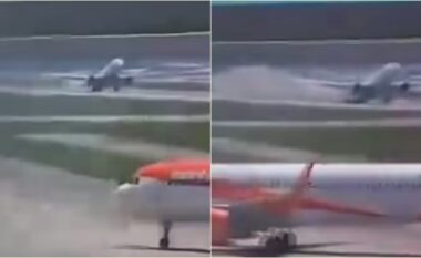 Momenti i frikshëm kur aeroplani i mbushur me pasagjerë “rrëshqet me bishtin e tij” qindra metra përgjatë pistës në Milano të Italisë