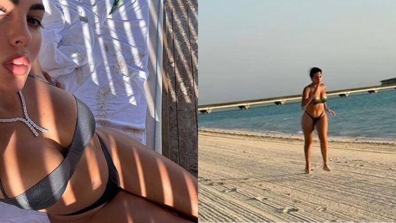 Georgina Rodriguez tregon figurën e saj të tonifikuar me bikini, ndërsa ajo dhe partneri i saj Cristiano Ronaldo shijojnë pushimet