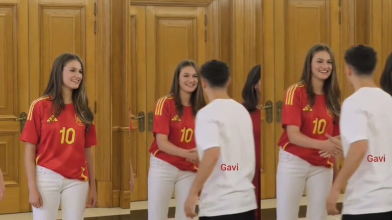 Momenti i Princeshës së Spanjës me Gavin bëhet viral në internet, Leonor thuhet se ka një pëlqim për yllin e Barcelonës