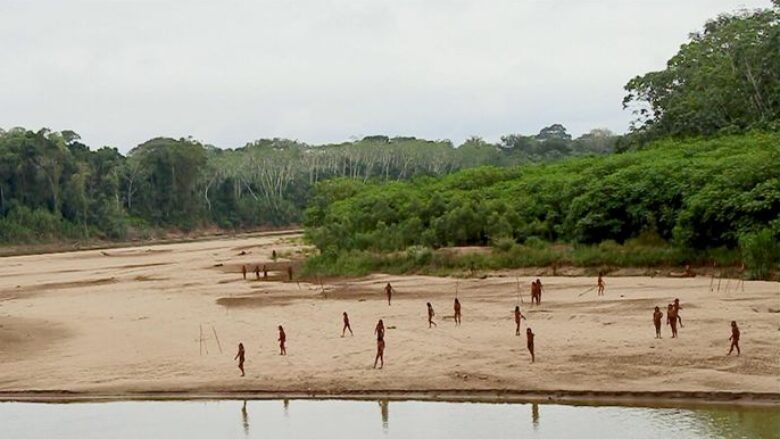 Pamje e rrallë e një “fisi të pakontaktuar” që dalin nga pylli tropikal i Amazonës – pasi po përballen me një “katastrofë humanitare”