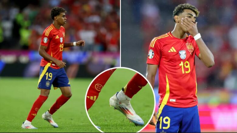 Po shkëlqen me Spanjën në Euro 2024, por Lamine Yamal mban flamujt e dy vendeve tjera në këpucët e tij sportive