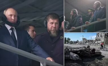 Shkoi në poligonin e qitjes për të parë “demonstrimin” e ushtarëve të Kadyrov-it, Putin bëhet objekt tallje – nuk di t’i vendosë si duhet kufjet