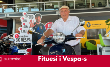 Ky është fituesi i parë i skuterit Vespa nga Auto Mita, a do të jeni ju fituesi i radhës?