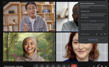 Gemini AI mund të mbajë shënime gjatë video telefonatave “Meet”