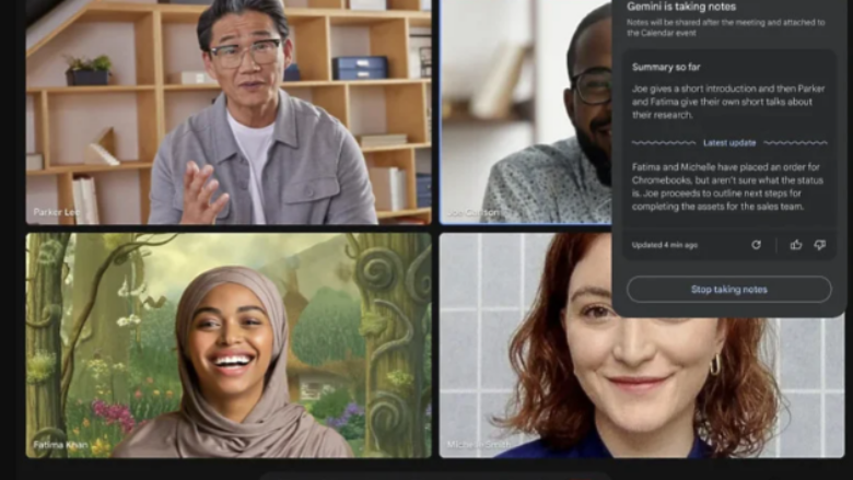 Gemini AI mund të mbajë shënime gjatë video telefonatave “Meet”