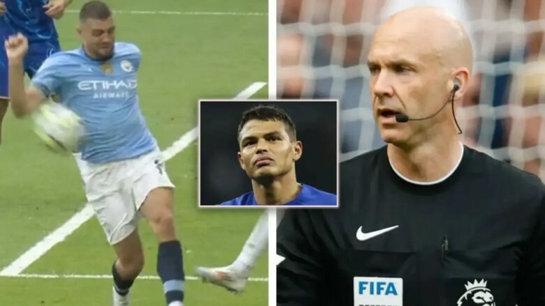 Thiago Silva tallet me gjyqtarin Anthony Taylor pas vendimeve të diskutueshme në derbin Chelsea – City