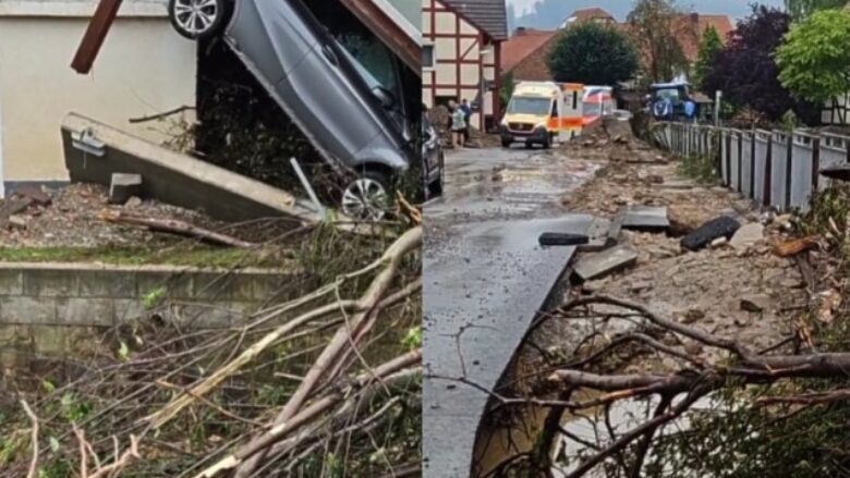 Stuhi në Gjermani, njerëzit bllokohen në automjete