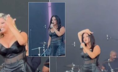 Doli në skenë me paruke të zezë – Bebe Rexha mahnit fansat me veprimin gjatë performancës në Budapest