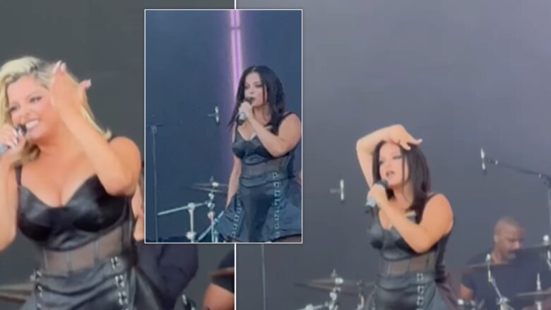 Doli në skenë me paruke të zezë – Bebe Rexha mahnit fansat me veprimin gjatë performancës në Budapest