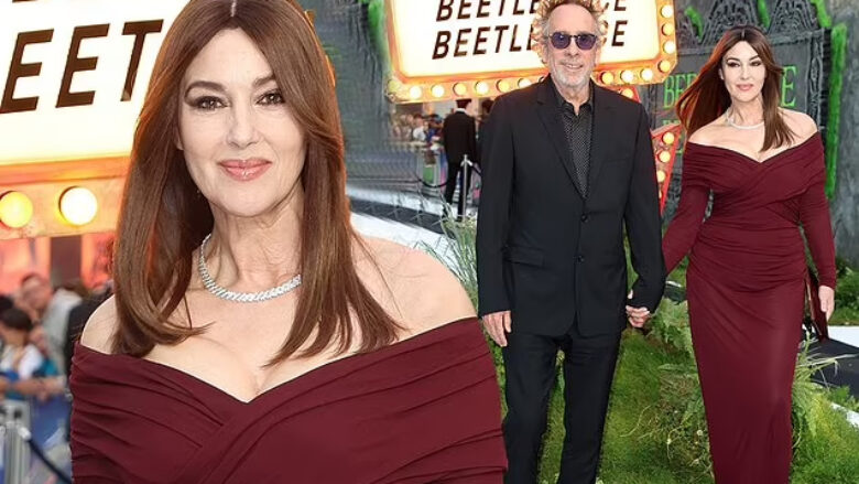 Monica Bellucci shkëlqen me një tjetër paraqitje elegante me partnerin e saj në Londër, në premierën “Beetlejuice 2”