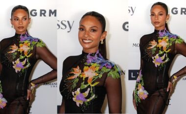 Alesha Dixon mahnit me një fustan elegant me lule, teksa merr pjesë në GRM Gala