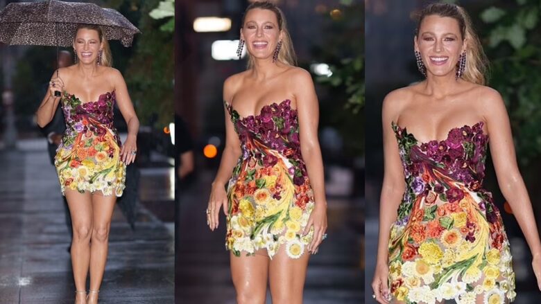 Blake Lively bën një paraqitje të mrekullueshme me një fustan shumëngjyrësh, në New York