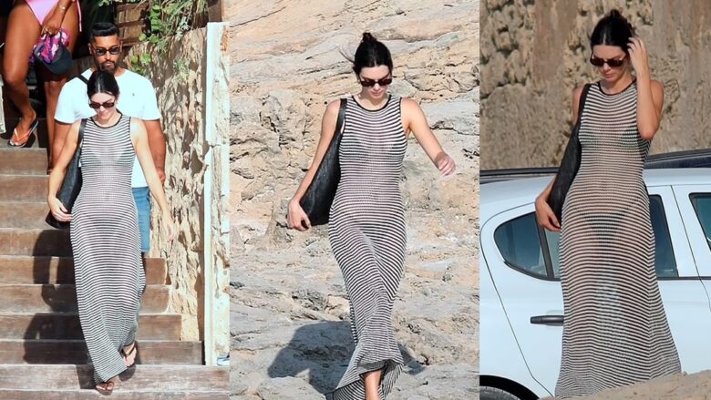 Kendall Jenner duket elegante me një fustan të tejdukshëm, ndërsa shijon një arratisje relaksuese në Formentera