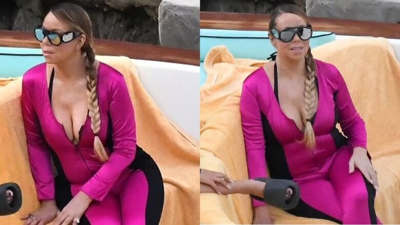 Mariah Carey duket në formë të mrekullueshme në një kostum rozë, ndërsa shijon një shëtitje me varkë në Itali