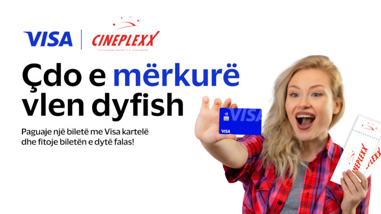 Blej një biletë në Cineplexx me kartë Visa dhe fito një tjetër falas!